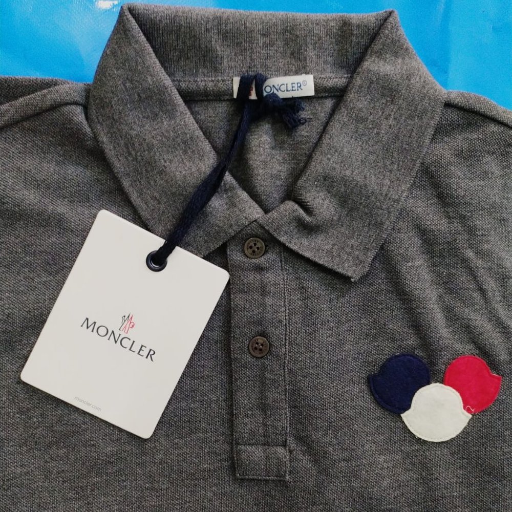 MONCLER MEN POLO TSHIRT COLOR GRAY